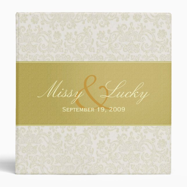 Custom Ivory Lace Wedding Planner Binder (Front)
