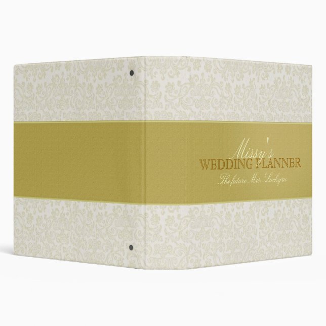 Custom Ivory Lace Wedding Planner Binder (Background)