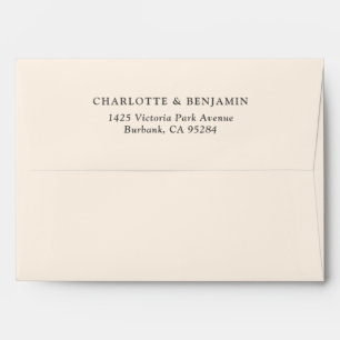 Custom Ivory Return Address 5x7 Envelopes
