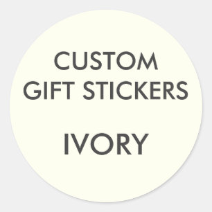 Custom IVORY ROUND Large Gift Stickers Template