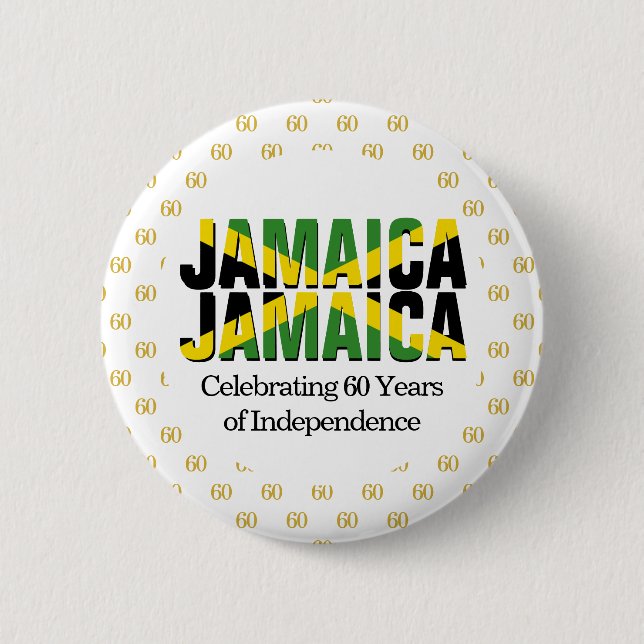 Custom JAMAICA 60th Anniversary Independence 2 Inch Round Button (Front)