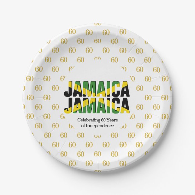 Custom JAMAICA 60th Anniversary Independence Paper Plate (Front)