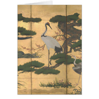 Custom Japanese Birds Flowers Four Seasons Card