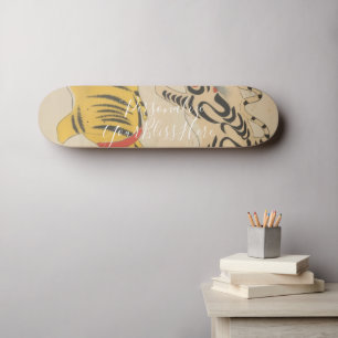 CUSTOM Japanese Tiger Hariko Print. Skateboard