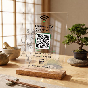 Custom Japanese Zen Garden Guest Wifi Sign