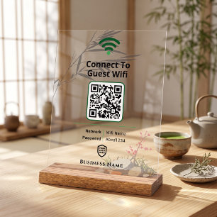 Custom Japanese Zen Garden Guest Wifi Sign