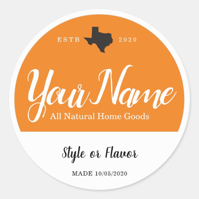 Custom Jar and Lid Labels - Add your own words (Front)