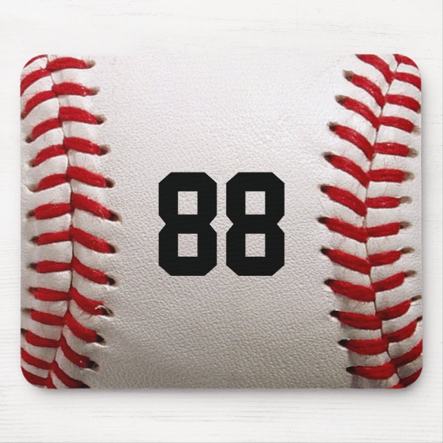 Custom Jersey Number Baseball Player Design Mouse Pad (Front)