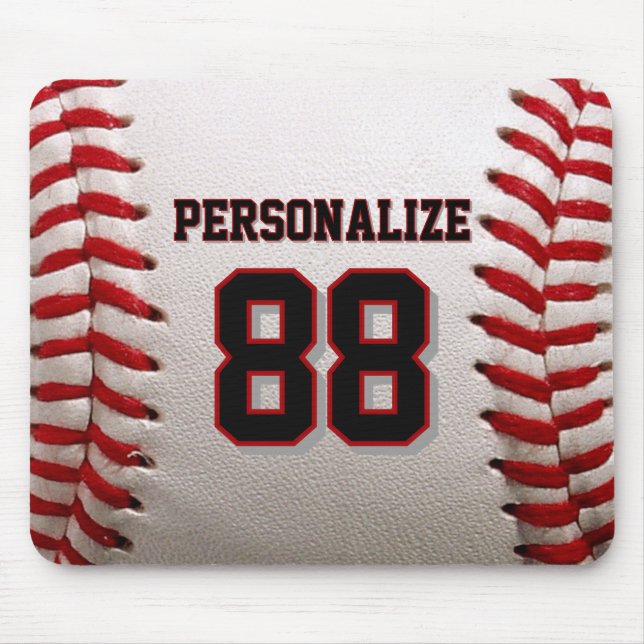 Custom Jersey Number & Name Baseball Player Design Mouse Pad (Front)