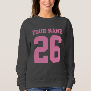 Custom jersey number pink grey sweater for women