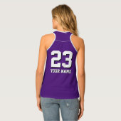 Custom jersey number sports tank top for women (Back Full)