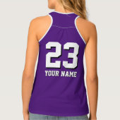 Custom jersey number sports tank top for women (Back)