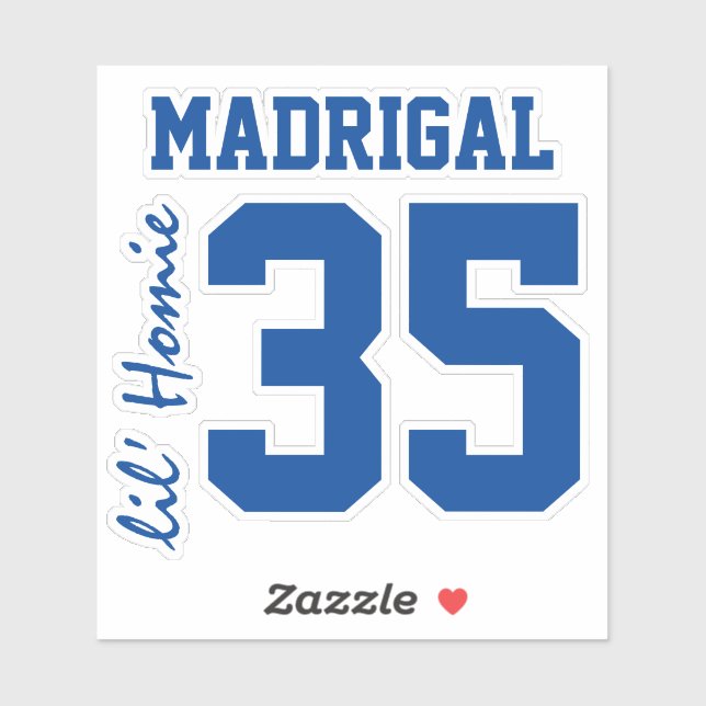 Custom Jersey Number Surname/Nickname Typography (Sheet)
