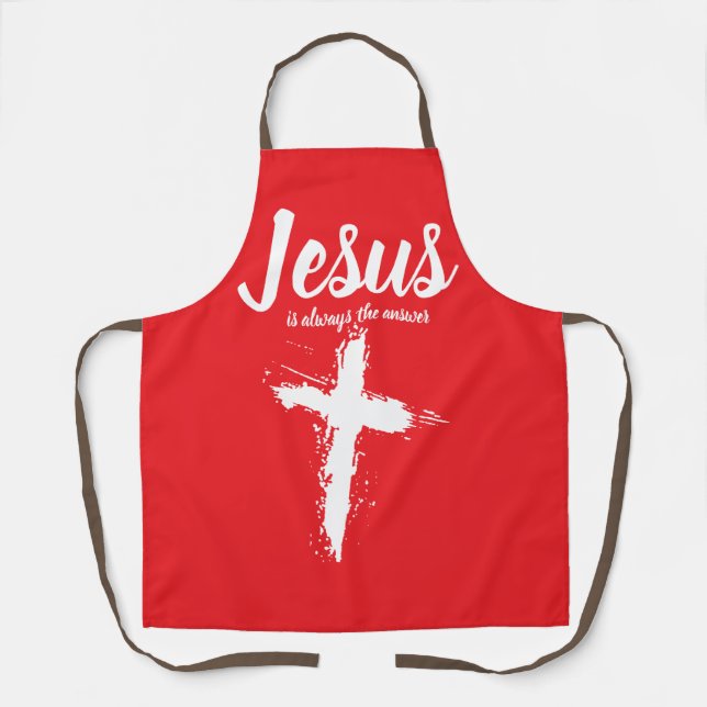 Custom Jesus Apron - Personalized Christian Gift (Front)