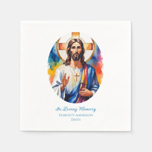 Custom Jesus Memorial Paper Plates Napkin