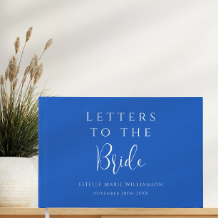Custom Jewel Sapphire Blue Letters to the Bride Guest Book