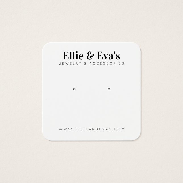 Custom Jewellery Display Card in Clean Modern Desi (Front)