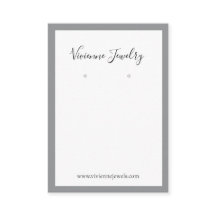 Custom Jewellery Earrings Ash Grey Display Card