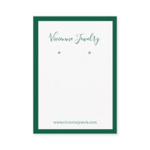 Custom Jewellery Earrings Dark Green Display Card