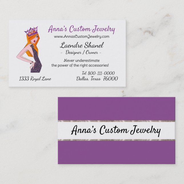 Custom Jewelry Diva  Business Card (Front/Back)