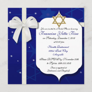 Custom Jewish Bridal Shower Invitation