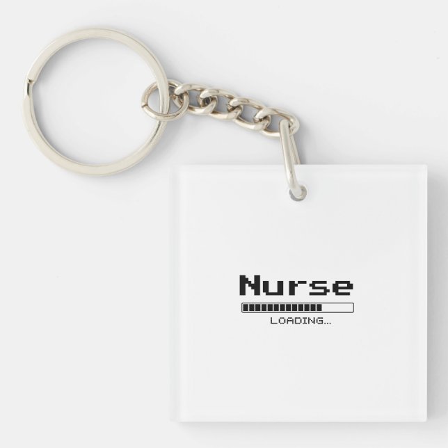 Custom Job Loading Bar Pixel Design Keychain (Front)