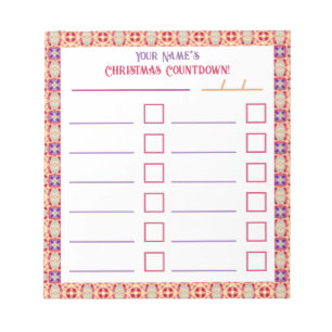 Custom Jolly Bright Christmas Planner Checklist Notepad