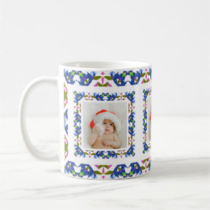 Custom Jolly Christmas Pattern Photo Picture Tea Coffee Mug