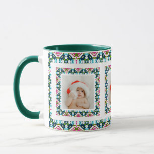 Custom Jolly Christmas Pattern Photo Picture Tea Mug