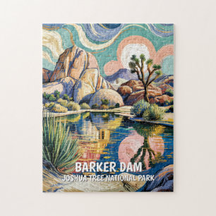 Custom Joshua Tree Barker Dam Colorful Landscape Jigsaw Puzzle