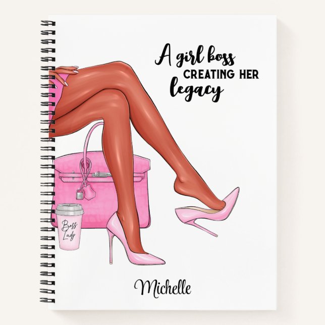 Custom Journal, Personalized Black Girl Notebook (Front)