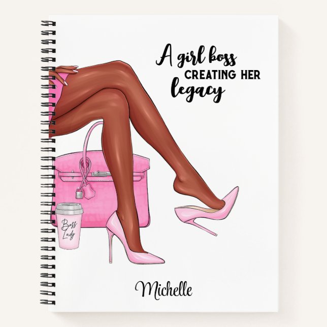 Custom Journal, Personalized Black Girl Notebook (Front)
