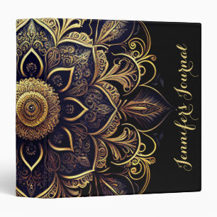 Custom Journal with Mandala 3 Ring Binder