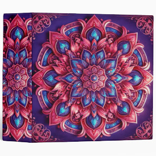 Custom Journal with Purple Mandala 3 Ring Binder