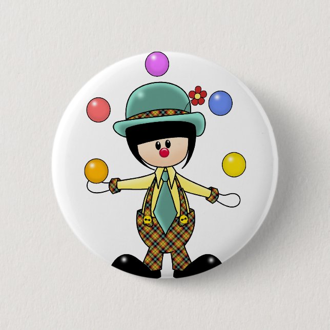 Custom Juggling Clown 2 Inch Round Button (Front)
