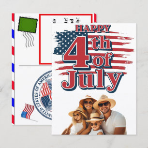 Custom July 4th Birthday Cards with American Flag