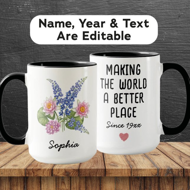 Custom July Birth Flower - Personalized Name Mug (Creator Uploaded)