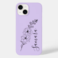 Custom July Delphinium Birth Flower Gift for Birth