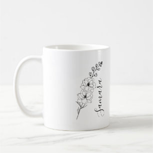 Custom July Delphinium Birth Flower Gift for Birth Coffee Mug