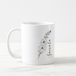 Custom July Delphinium Birth Flower Gift for Birth Coffee Mug
