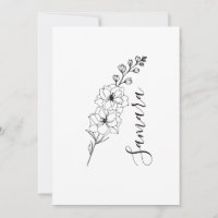 Custom July Delphinium Birth Flower Gift for Birth