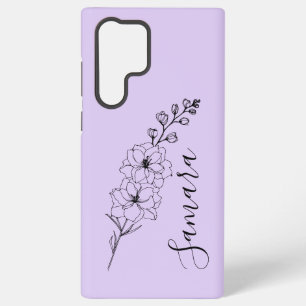Custom July Delphinium Birth Flower Gift for Birth Samsung Galaxy Case