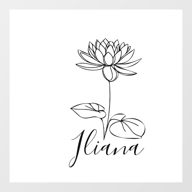 Custom July Water Lily Birth Flower Gift for Birth Window Cling (Sheet)