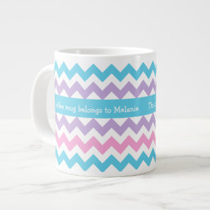 Custom Jumbo Coffee Mug, Multicolor Chevrons Large Coffee Mug