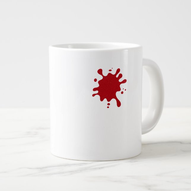 Custom Jumbo Mug – Red Splash Design (Front Right)