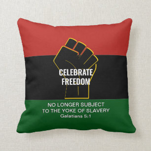 Custom Juneteeth CELEBRATE FREEDOM Throw Pillow