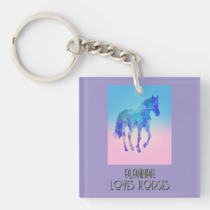 custom Just a girl who loves horses Keychain