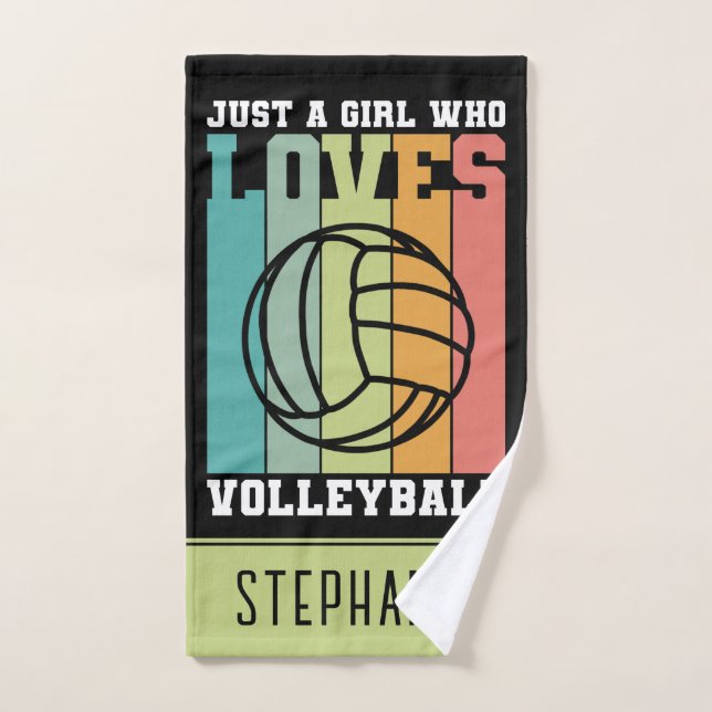 Custom Just a girl who loves Volleyball Hand Towel (Hand Towel)