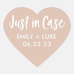 Custom Just in Case Wedding Recovery Kit  Heart Sticker