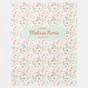 Custom JW Baptism Gifts for sisters - pink floral Fleece Blanket